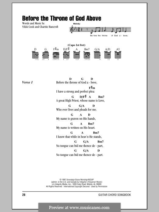 Before the Throne of God Above: Für Gitarre by Vickie Cook