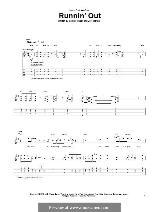 Runnin' Out (Chickenfoot): Runnin' Out (Chickenfoot) by Joe Satriani, Sammy Hagar