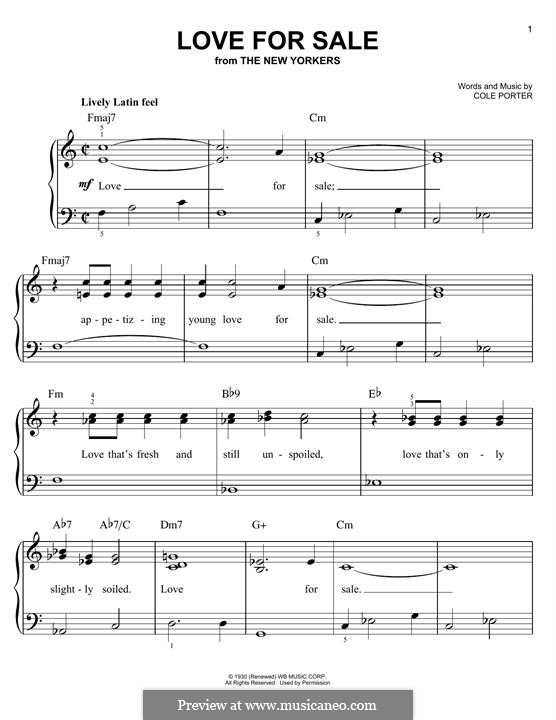 Love for Sale: Für Klavier by Cole Porter