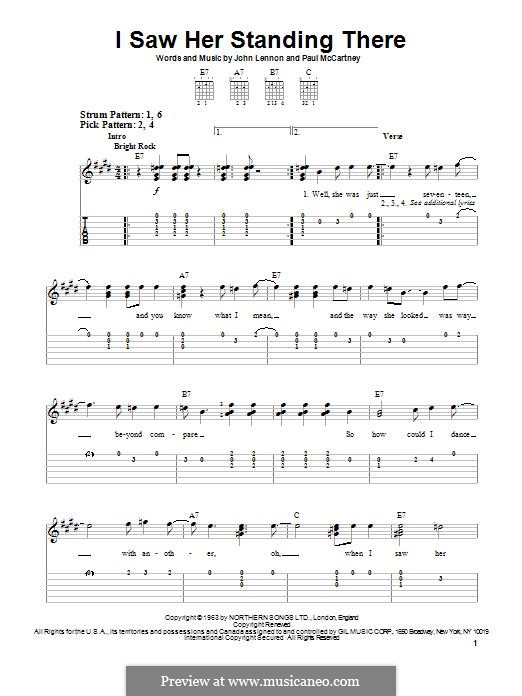 I Saw Her Standing There (The Beatles): Für Gitarre by John Lennon, Paul McCartney