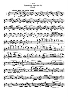 Drei grosse Duos für zwei Flöten, Op.39: Flötenstimme II by Friedrich Kuhlau