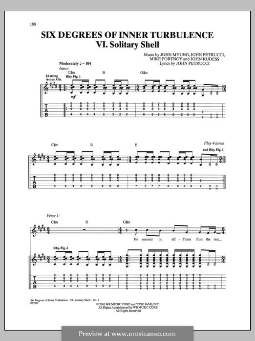Six Degrees of Inner Turbulence (Dream Theater): VI. Solitary Shell by Mike Portnoy, John Petrucci, John Myung, Jordan Rudess