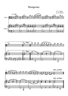 10 Easy Classical Pieces for Viola and Piano Vol.5: Hongroise by Wolfgang Amadeus Mozart, Franz Schubert, Antonín Dvořák, Georges Bizet, Georg Friedrich Händel, Giuseppe Verdi, Pjotr Tschaikowski, Emil Waldteufel, Adolphe Adam, Sebastián Yradier