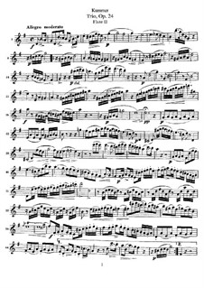 Trio für drei Flöten, Op.24: Flötenstimme II by Kaspar Kummer