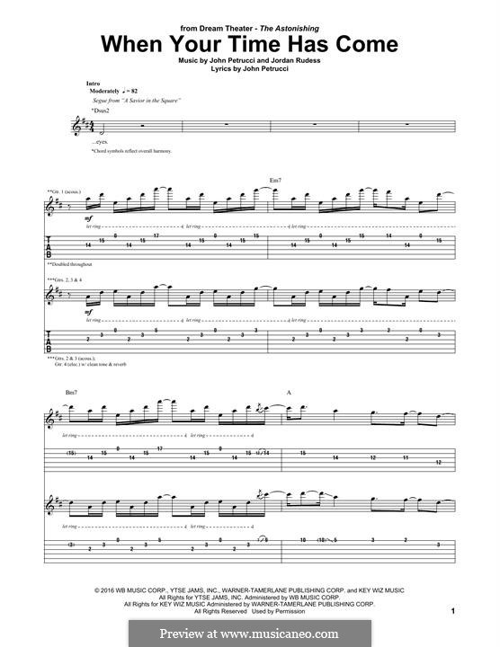 When Your Time Has Come (Dream Theater): Für Gitarre by John Petrucci