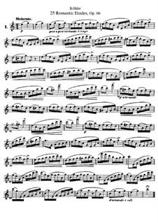 Fünfundzwanzig romantische Etüden, Op.66: Für Flöte by Ernesto Köhler