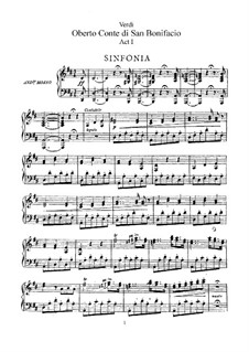 Oberto, Conte di San Bonifacio: Akt I, für Solisten, Chor und Klavier by Giuseppe Verdi