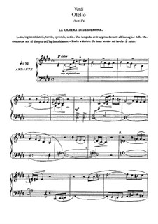 Otello: Akt IV, für Solisten, Chor und Klavier by Giuseppe Verdi