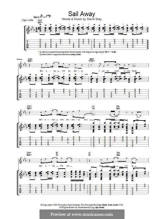 Sail Away: Für Gitarre by David Gray