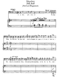 Die Hugenotten: Piff, Paff, für Stimme und Klavier by Giacomo Meyerbeer