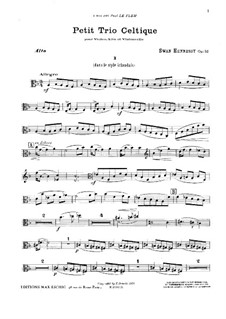 Petit trio celtique für Violine, Bratsche und Cello in F-Dur, Op.52: Violastimme by Swan Hennessy