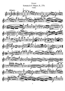 Sonate für Violine und Klavier Nr.24 in F-Dur, K.376: Solostimme by Wolfgang Amadeus Mozart