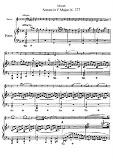 Sonate für Violine und Klavier Nr.25 in F-Dur, K.377: Partitur by Wolfgang Amadeus Mozart