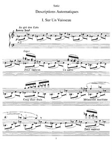 Descriptions automatiques: Für Klavier by Erik Satie