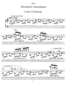 Descriptions automatiques: Für Klavier by Erik Satie