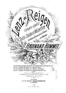 Lenz-Reigen. Sechs Stücke in Walzerform für Violine, Cello und Klavier, vierhändig, Op.39: Klavierstimme by Ferdinand Hummel