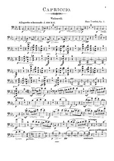 Capriccio für Violine, Cello und Harfe, Op.2: Cellostimme by Hanuš Trneček