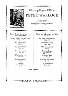 As Ever I Saw: Für Stimme und Klavier by Peter Warlock