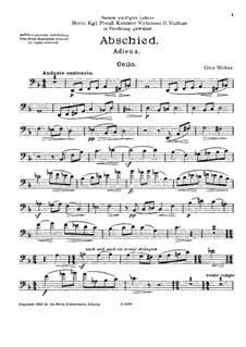 Abschied für Violine, Cello und Harfe: Cellostimme by Otto Weber