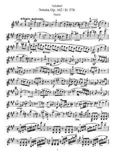 Sonate für Violine und Klavier in A-Dur, D.574 Op.162: Solostimme by Franz Schubert