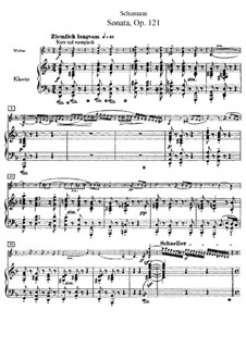 Sonate für Violine und Klavier Nr.2 in d-Moll, Op.121: Partitur by Robert Schumann