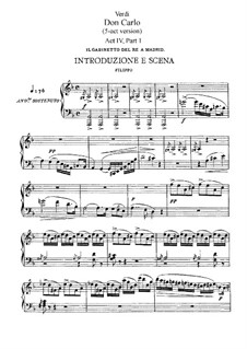 Don Carlos: Akt IV, für Solisten, Chor und Klavier by Giuseppe Verdi