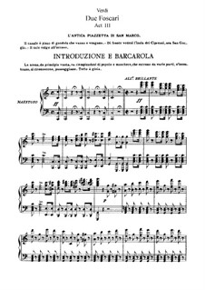 Die beiden Foscari: Akt III, für Solisten, Chor und Klavier by Giuseppe Verdi