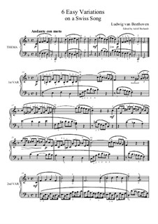 Sechs Leichte Variationen über ein Schweizerlied, Op.34: Für Klavier by Ludwig van Beethoven