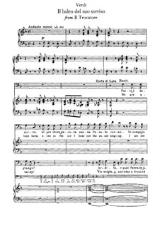 Il balen del suo sorriso: Für Stimme und Klavier by Giuseppe Verdi