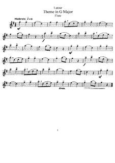 Thema in G-Dur: Für Flöte und Piano – Flötenstimme by Theodore Latour