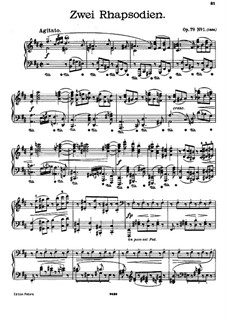 Zwei Rhapsodien, Op.79: Vollsammlung by Johannes Brahms
