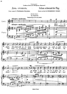 Sechs Romanzen, Op.44: Nr.4 Schon schwand der Tag by Anton Arenski