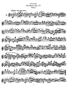 Sechs Duette für zwei Flöten, Op.137: Flötenstimme I by Anton Bernhard Fürstenau