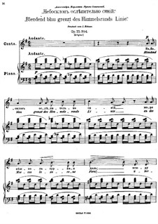 Fünf Lieder, Op.70: Nr.4 Blendend blau grenzt des Himmelsrands Linie by Anton Arenski
