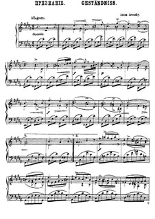 Sechs Kanonische Stücke, Op.1: Nr.5 Geständniss by Anton Arenski
