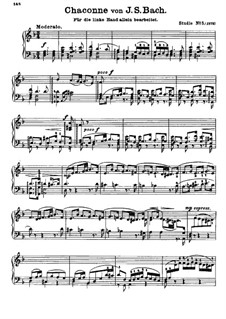 Partita für Violine Nr.2 in d-Moll, BWV 1004: Chaconne. Bearbeitung für die linke Hand by Johann Sebastian Bach