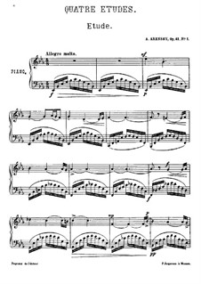 Vier Etüden, Op.41: Nr.1 in Es-Dur by Anton Arenski