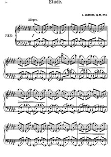 Vier Etüden, Op.41: No.3 in es-Moll by Anton Arenski