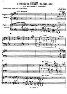 Sinfonische Variationen, M.46: Für zwei Klaviere, vierhändig by César Franck