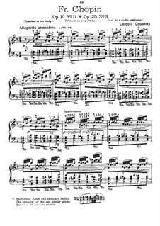 Studien über die Etüden von Chopin, Op.10 No.11, Op.25 No.3: Für Klavier by Leopold Godowsky
