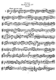 Sechs Duette für zwei Flöten, Op.137: Flötenstimme II by Anton Bernhard Fürstenau