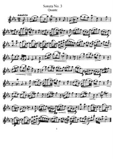Sonate für Flöte und Basso Continuo Nr.3, QV 1:16 Op.1: Solostimme by Johann Joachim Quantz