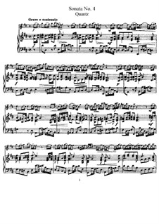 Sonate für Flöte und Basso Continuo Nr.4, QV 1:48 Op.1: Version für Flöte und Klavier – Partitur by Johann Joachim Quantz