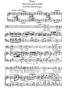 Nun hört und versteht: Für Stimme und Klavier by Richard Wagner