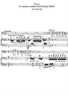 Oh, wunden-wundervoller heiliger Speer: Für Stimme und Klavier by Richard Wagner