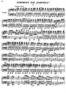 Sinfonie Nr.45 in fis-Moll 'Abschied', Hob.I/45: Version für Klavier, vierhändig by Joseph Haydn