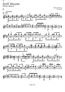 Zwei Themen mit Variationen und zwölf Menuette, Op.11: Menuette Nr.1-2, 5-6 by Fernando Sor