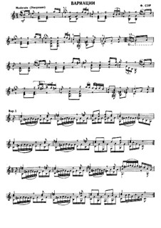 Zwei Themen mit Variationen und zwölf Menuette, Op.11: Variationen in C-Dur by Fernando Sor