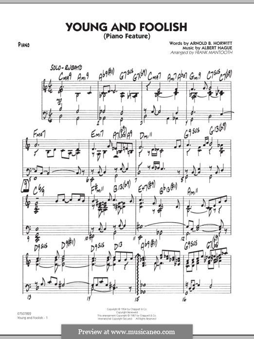 Young and Foolish (Dean Martin): Klavierstimme by Albert Hague