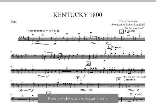 Kentucky 1800 (arr. Robert Longfield): Bassstimme by Clare Grundman